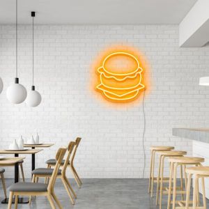 Led neon cheeseburger